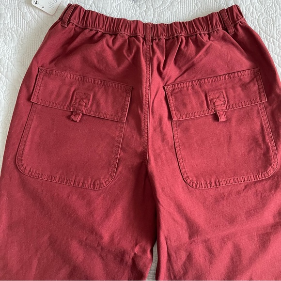 Free People Women’s Voyage Utility High Rise Wide Leg Cargo Pants in Red Size XS - Picture 6 of 16